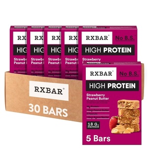 image:imageRXBAR High Protein Bars 18g Protein Gluten Free Protein Snacks Strawberry Peanut Butter 253oz Box 12 Bars5 Count Pack of 6