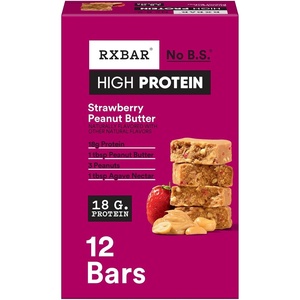 image:imageRXBAR High Protein Bars 18g Protein Gluten Free Protein Snacks Strawberry Peanut Butter 253oz Box 12 Bars6 Count Pack of 1