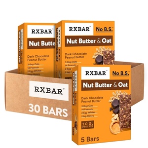 image:imageRXBAR Nut Butter and Oat Protein Bars Protein Snacks Snack Bars Dark Chocolate Peanut Butter 6 Boxes 30 Bars5 Count Pack of 6