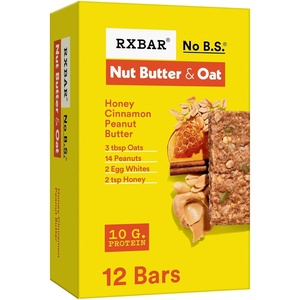 image:imageRXBAR Nut Butter and Oat Protein Bars Protein Snacks Snack Bars Honey Cinnamon Peanut Butter 232oz Box 12 Bars12 Count Pack of 1