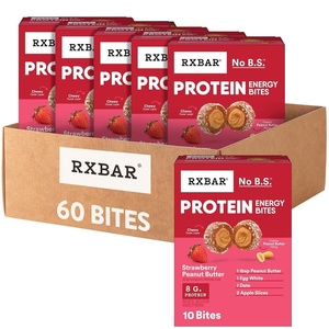 image:imageRXBAR Protein Energy Bites 8g Protein Gluten Free Energy Snacks Protein Snacks Strawberry Peanut Butter 211oz Box 24 Bites10 Count Pack of 6