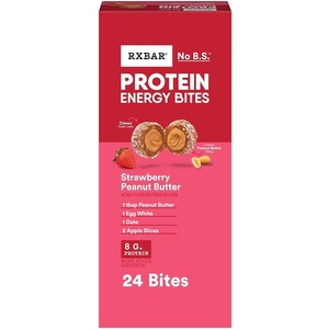 image:imageRXBAR Protein Energy Bites 8g Protein Gluten Free Energy Snacks Protein Snacks Strawberry Peanut Butter 211oz Box 24 Bites24 Count Pack of 1