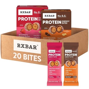 image:imageRXBAR Protein Energy Bites 8g Protein Gluten Free Energy Snacks Protein Snacks Dark Chocolate Peanut Butter 211oz Box 24 BitesVariety
